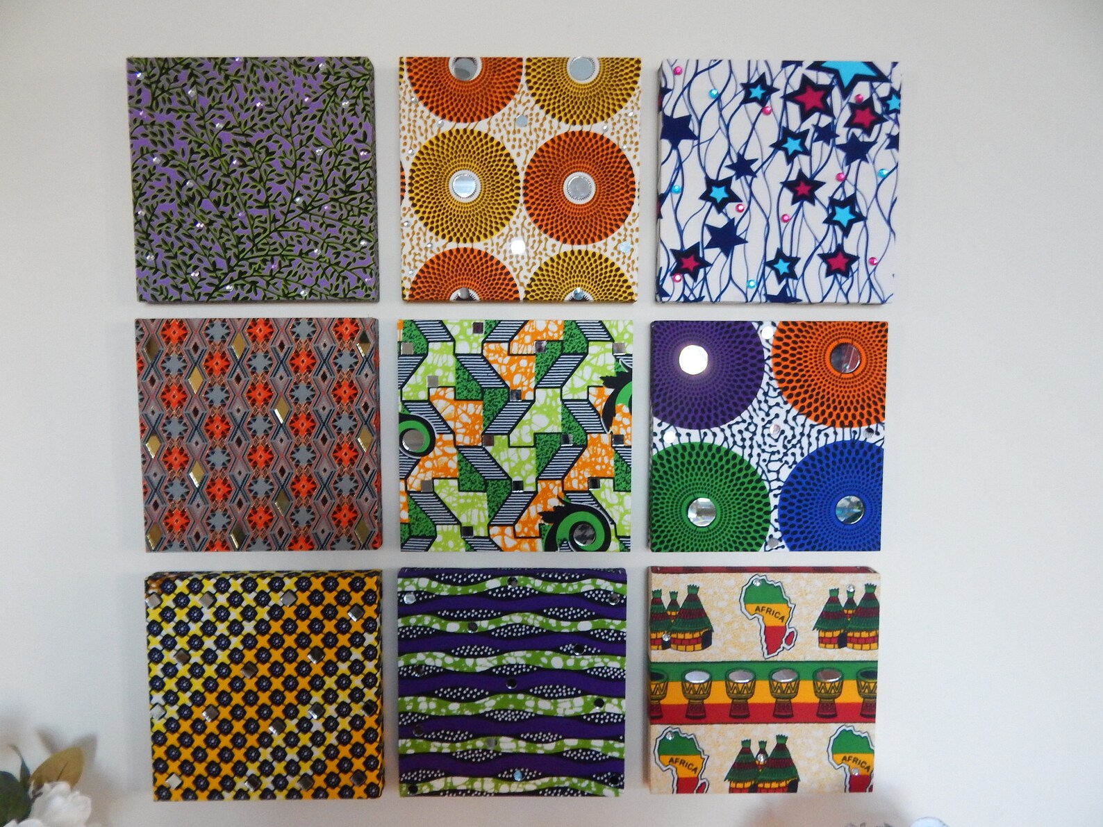 African Print Fabric Canvas Wall Art Wall Hangings Home Etsy