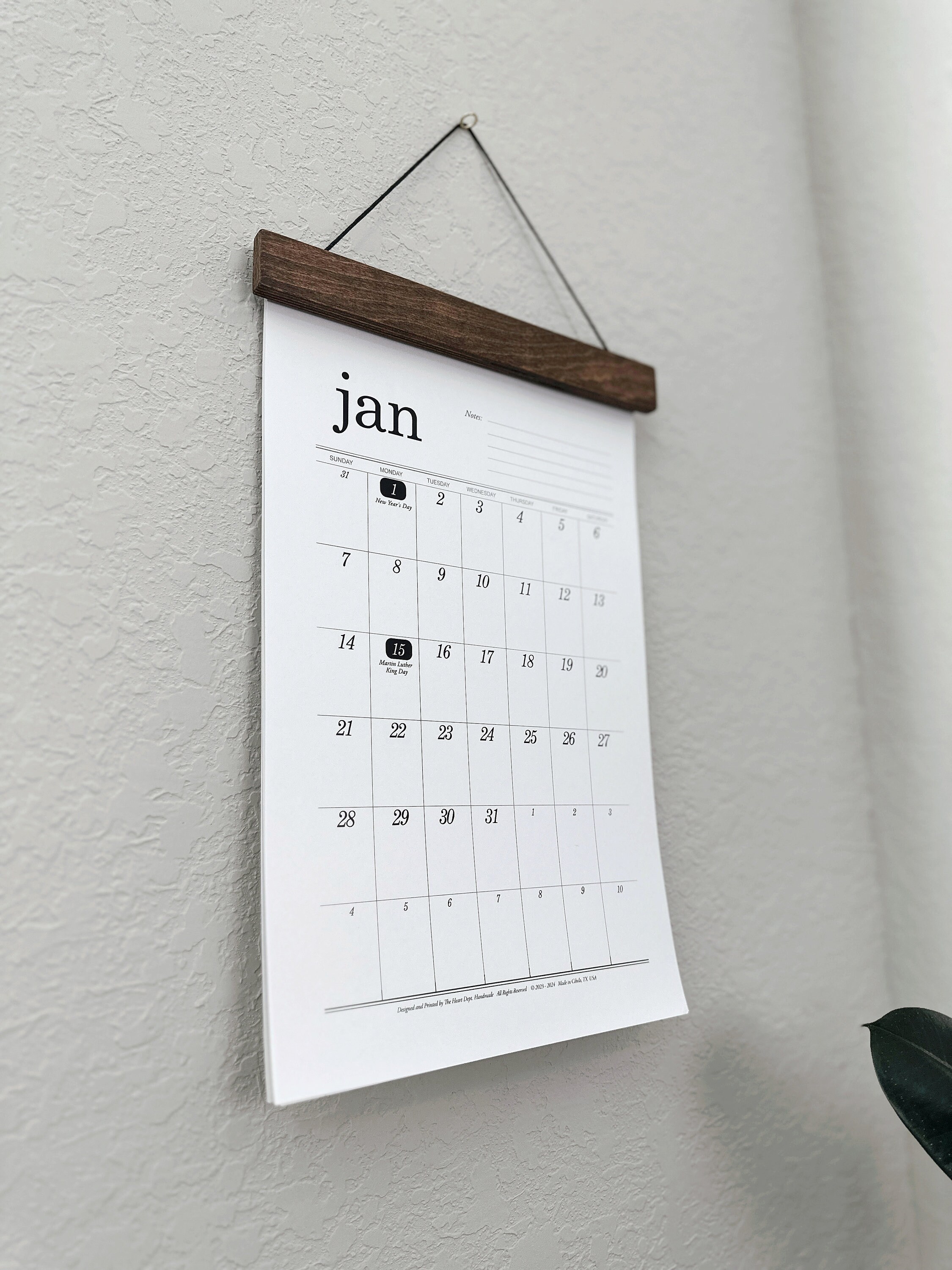 2024 Printable WALL Calendar, 2024 Hanging Calendar, Large Dates ...