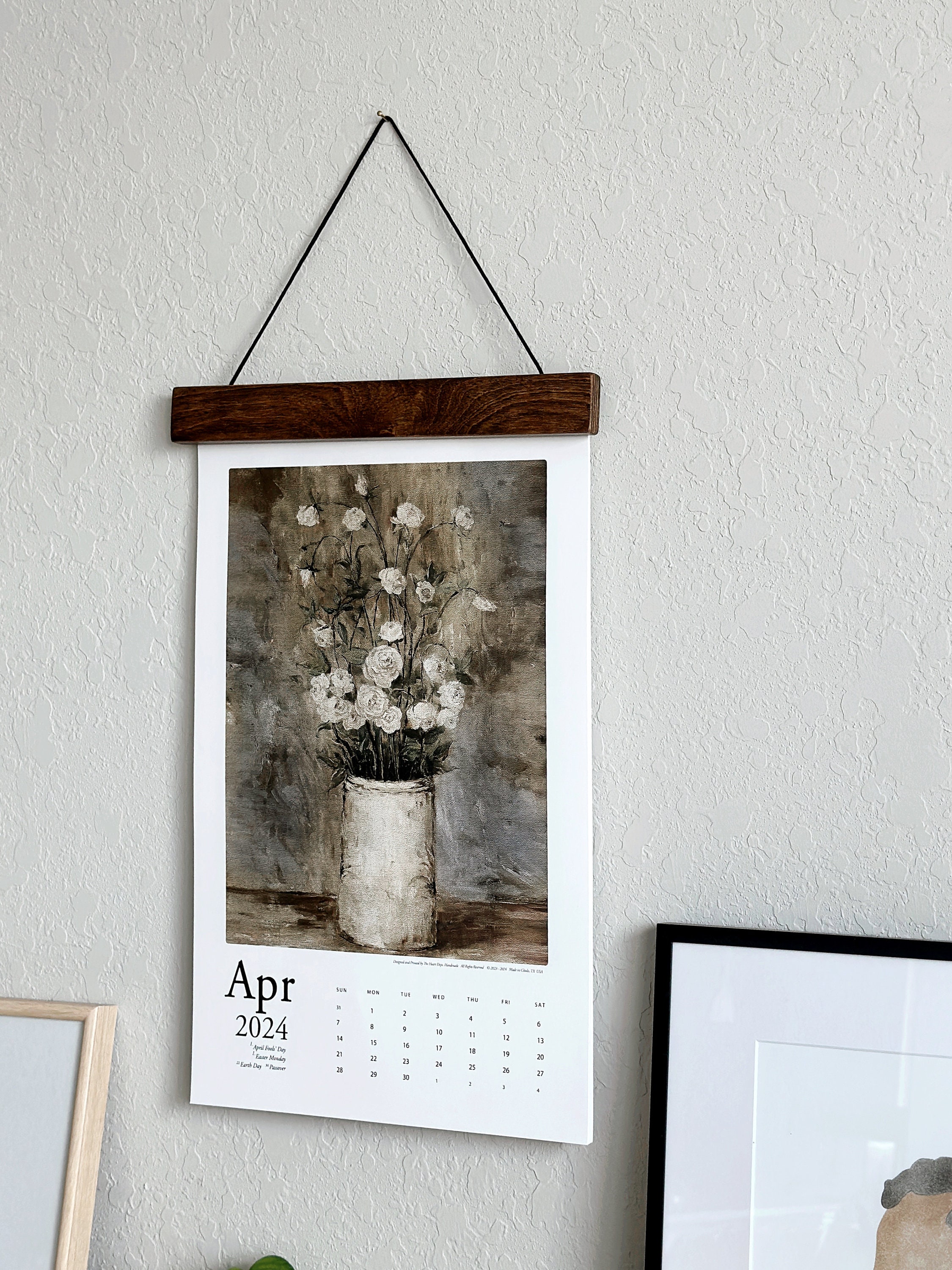 12 Calendar Hanger, Wooden Calendar Hanger, 11x17 Calendar Hanger