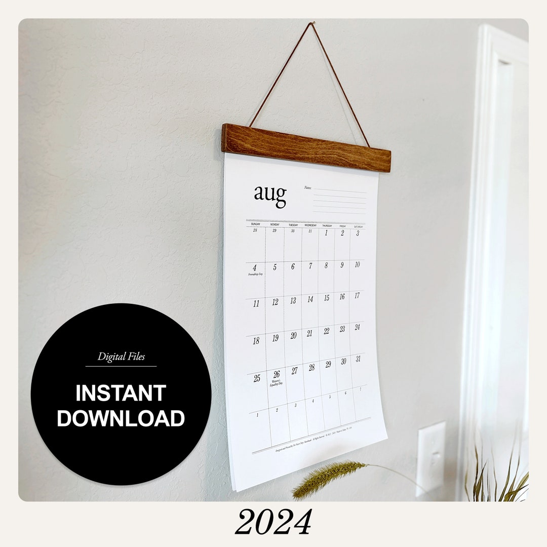 2024 Printable WALL Calendar 2024 Hanging Calendar Large Etsy