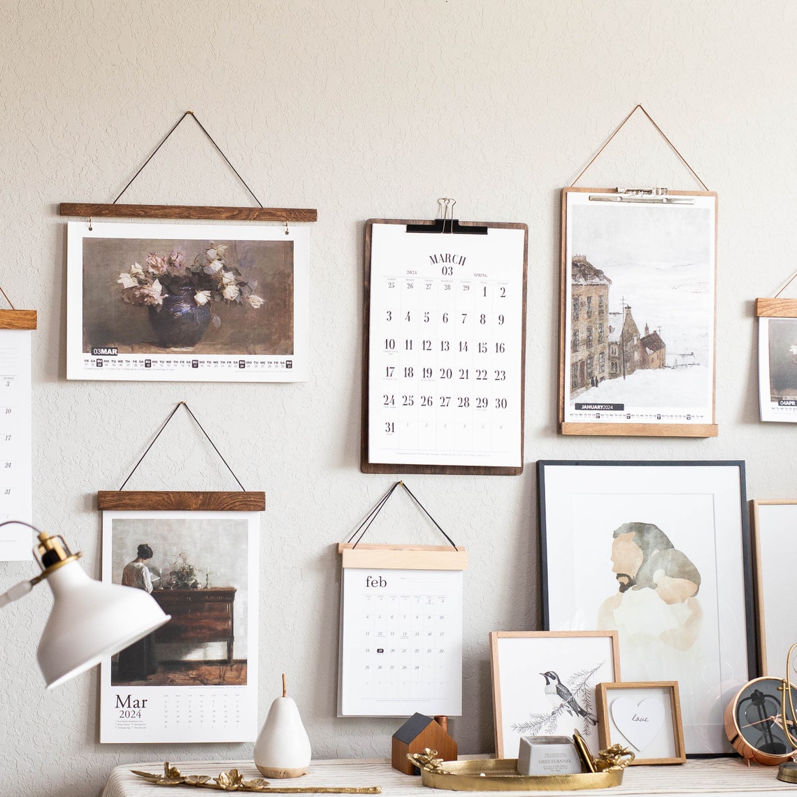 12 Calendar Hanger, Wooden Calendar Hanger, 11x17 Calendar Hanger, Calendar Hanger Etsy