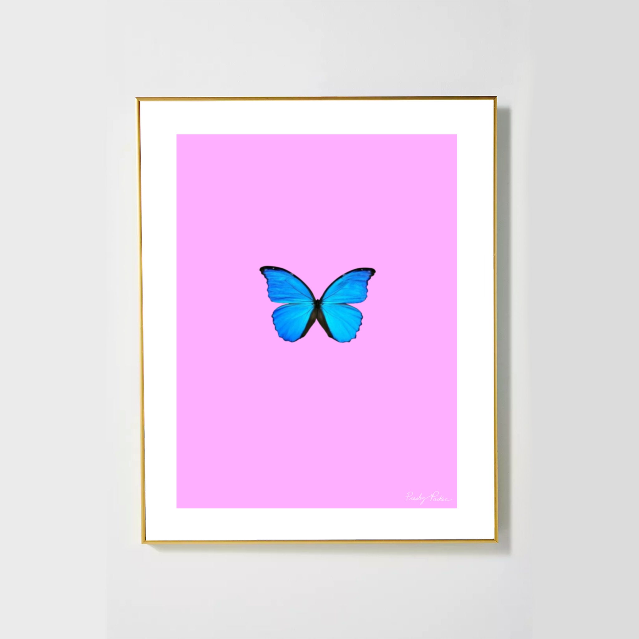 impresión mariposa impresión descargable púrpura y azul etsy españa