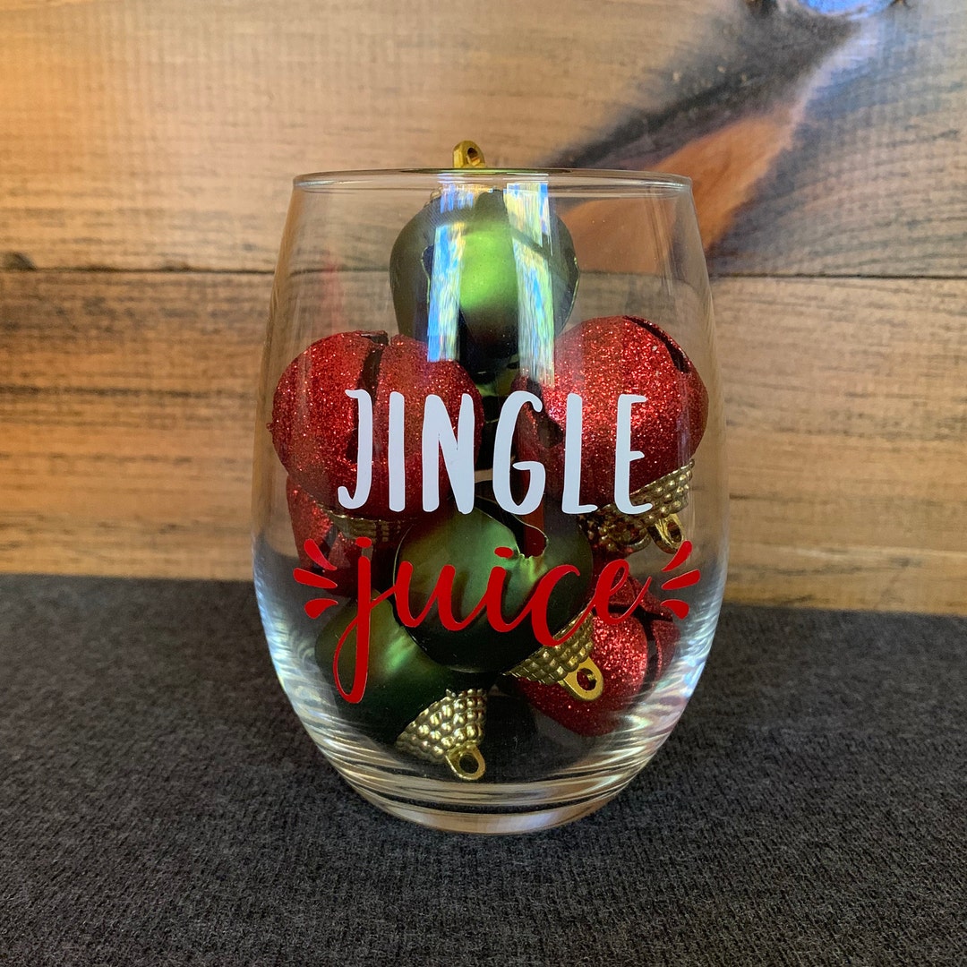 Jingle Juice Wine Glass. Christmas Wine Glass. Christmas Party Etsy