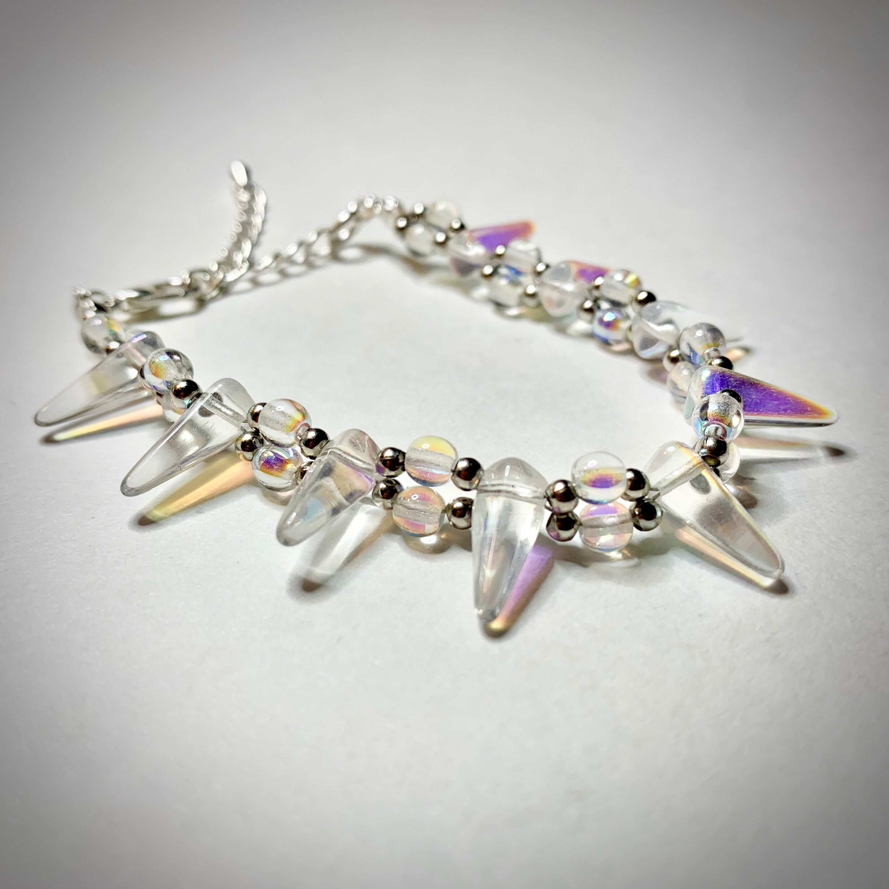 Spike Czech Crystal Bracelet Rock and Roll Jewelry Aurora Etsy