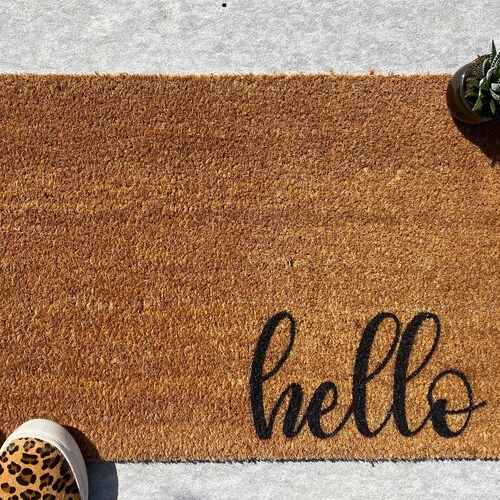 Hello Doormat Hello Mat Housewarming Gift Front Etsy