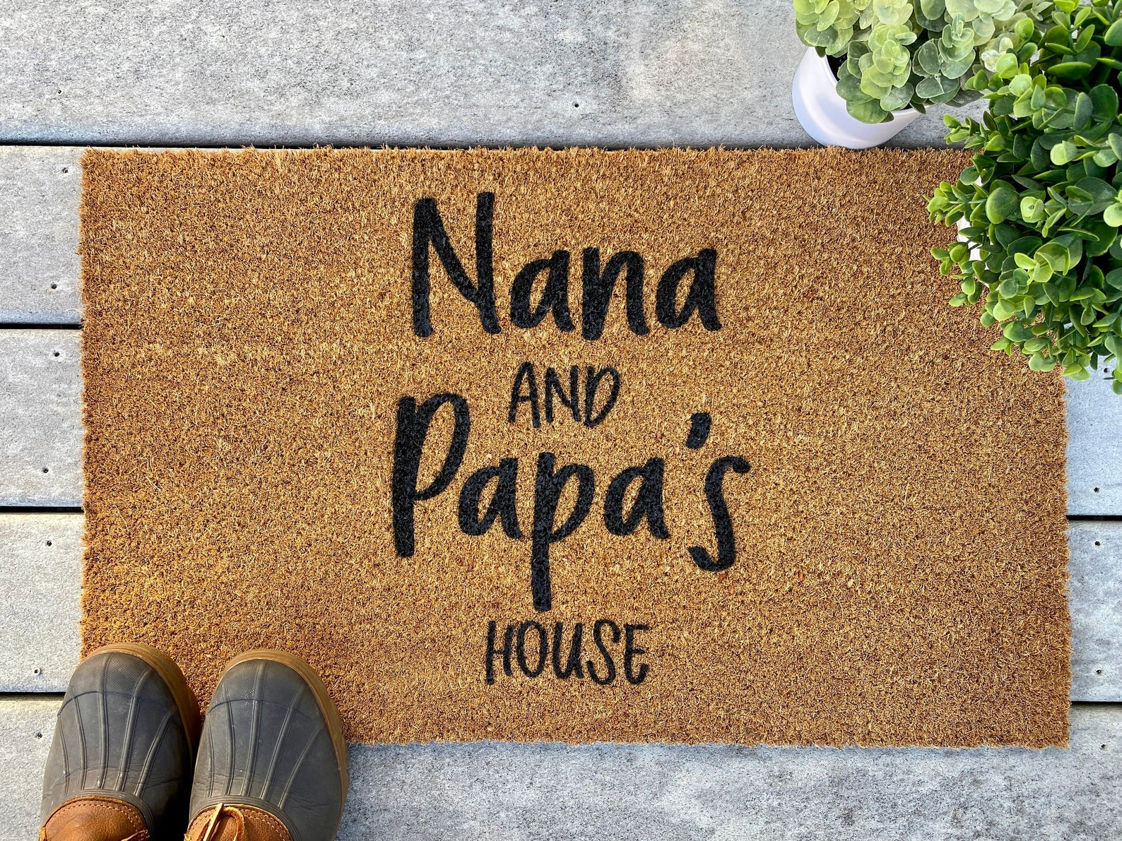 Grandparents Name Personalized Doormat Christmas Gift Door Etsy