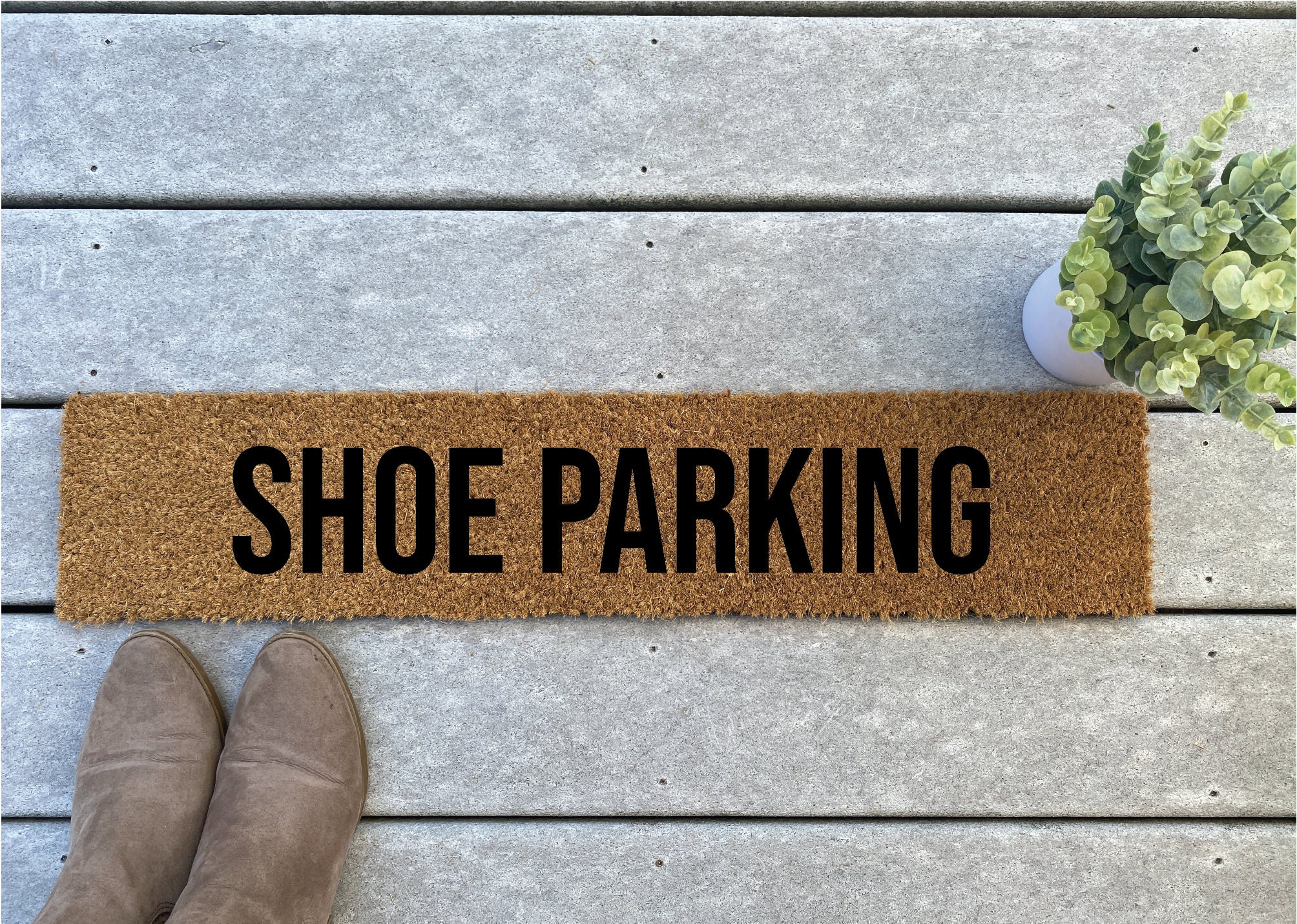Skinny Doormat Shoe Parking Coir Doormat / Narrow Door Mat / | Etsy