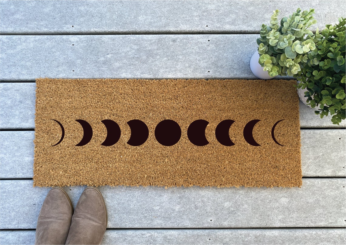 Narrow Doormat Moon Phases Coir Doormat / Skinny Door Mat / Etsy