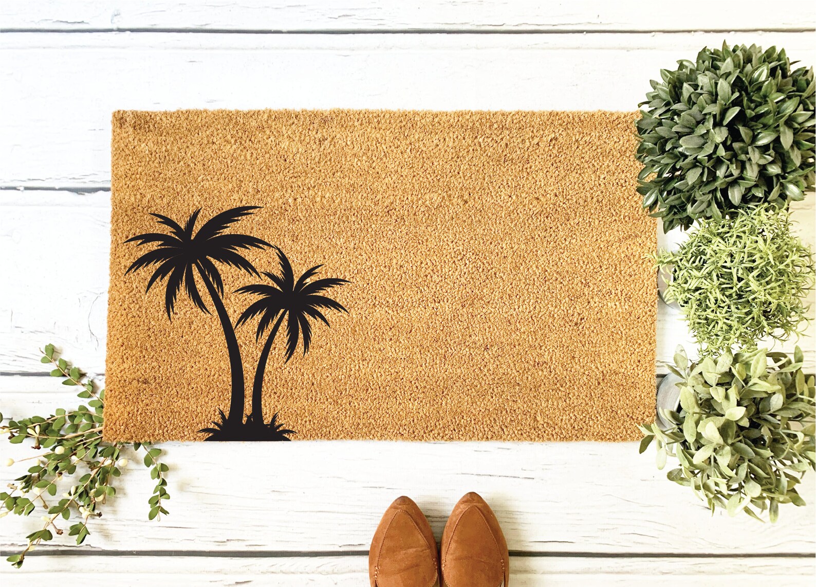Palm Tree Simple Coir Doormat Basic Mat / Etsy UK