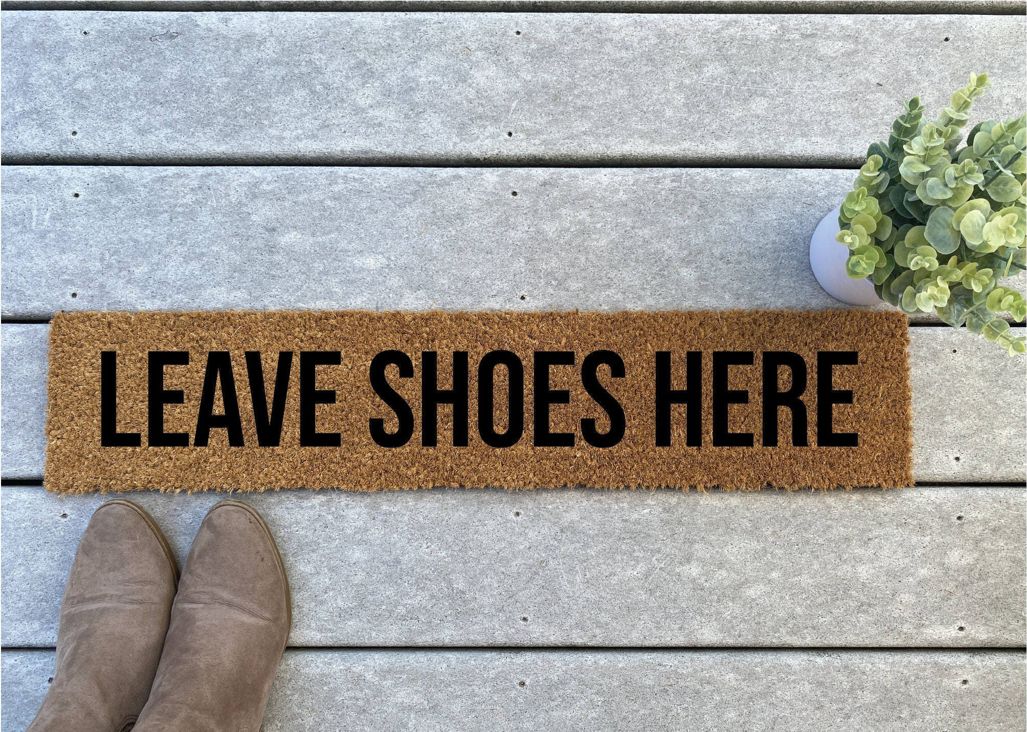 Skinny Doormat Leave Shoes Here Coir Doormat / Narrow Door Mat Etsy UK