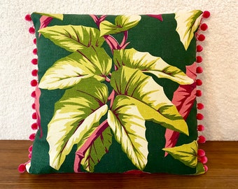 tribal pillow vtg pillow vtg barkcloth South Pacific SALE *** VTG Tiki Barkcloth Pillow Cover Tiki pillow
