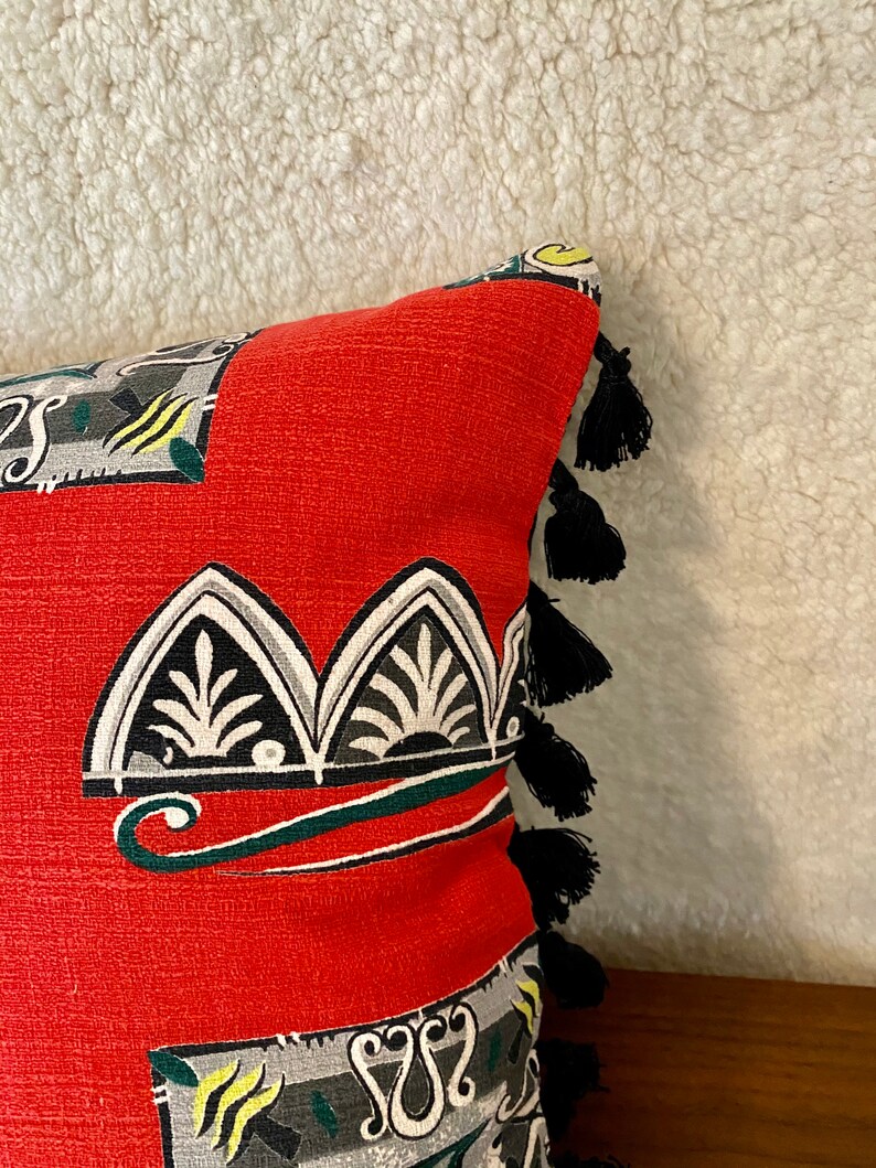 tribal pillow vtg pillow vtg barkcloth South Pacific SALE *** VTG Tiki Barkcloth Pillow Cover Tiki pillow
