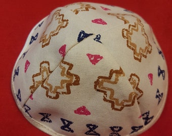 1x Kippa, Jarmulke, Kippah, Kipa de algodón 16-17 cm