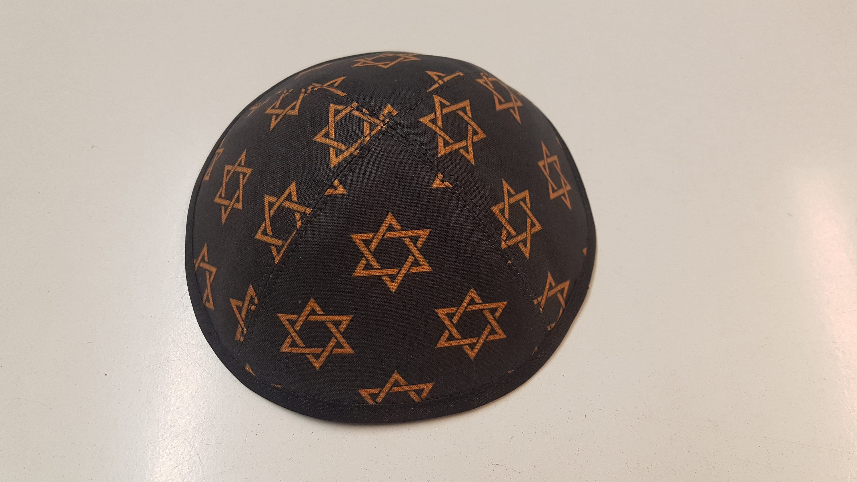 Kippa Jarmulke In Satin Blu Scuro – 16-17 Cm – Nuova Senza Etichette