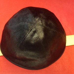 1x Kippa, Jarmulke, Kippah, Kipa XXl Veludo Preto, 6 peças, 21-22 cm