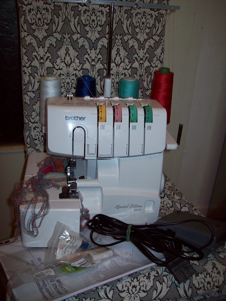 Brother 1034D overlock sewing machine, 3/4 thread, differential feed image 1