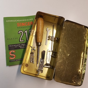 Accessoires, mode d'emploi de la machine à coudre Singer 215