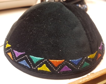 Kippa, Jarmulke, Kippah, Kipa Black Velvet 16-17 cm