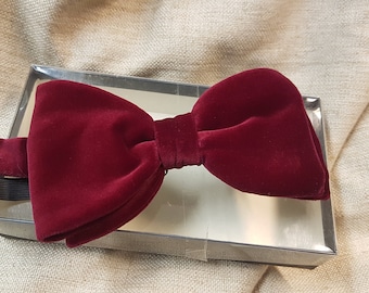 Fly Bow Size Adjustable Bordo Velvet Cotton