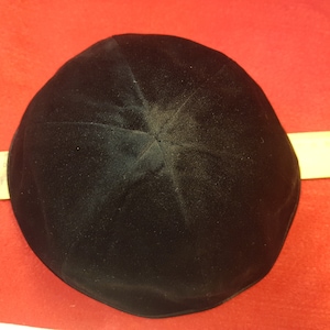 1x Kippa、Jarmulke、Kippah、Kipa XXl ブラック ベルベット、6 パーツ、21 ～ 22 cm
