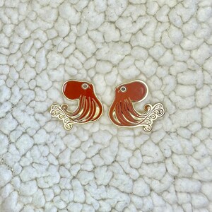 Octopus Enamel Earrings