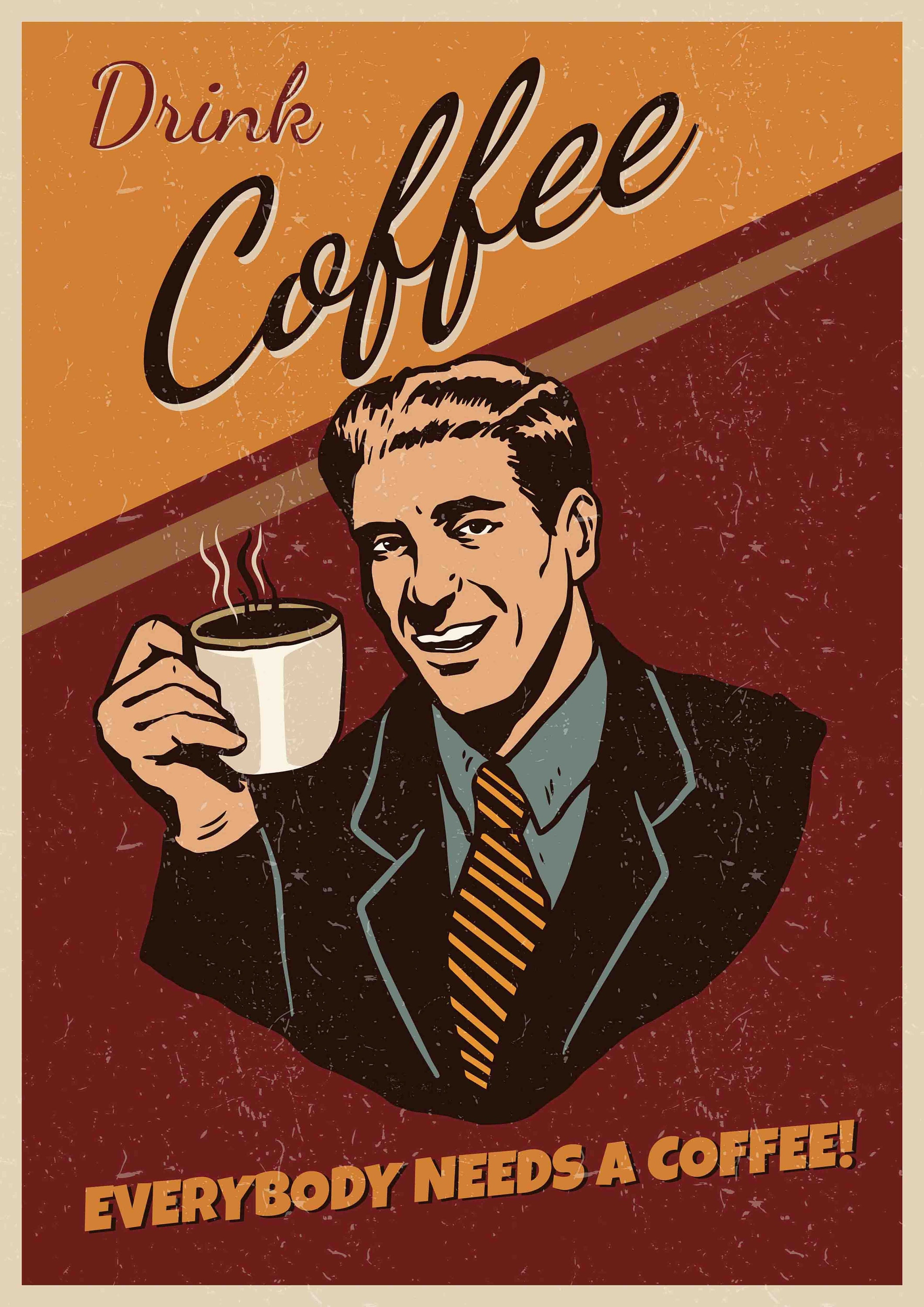 Coffee Retro Poster PRINTABLE FILE Etsy