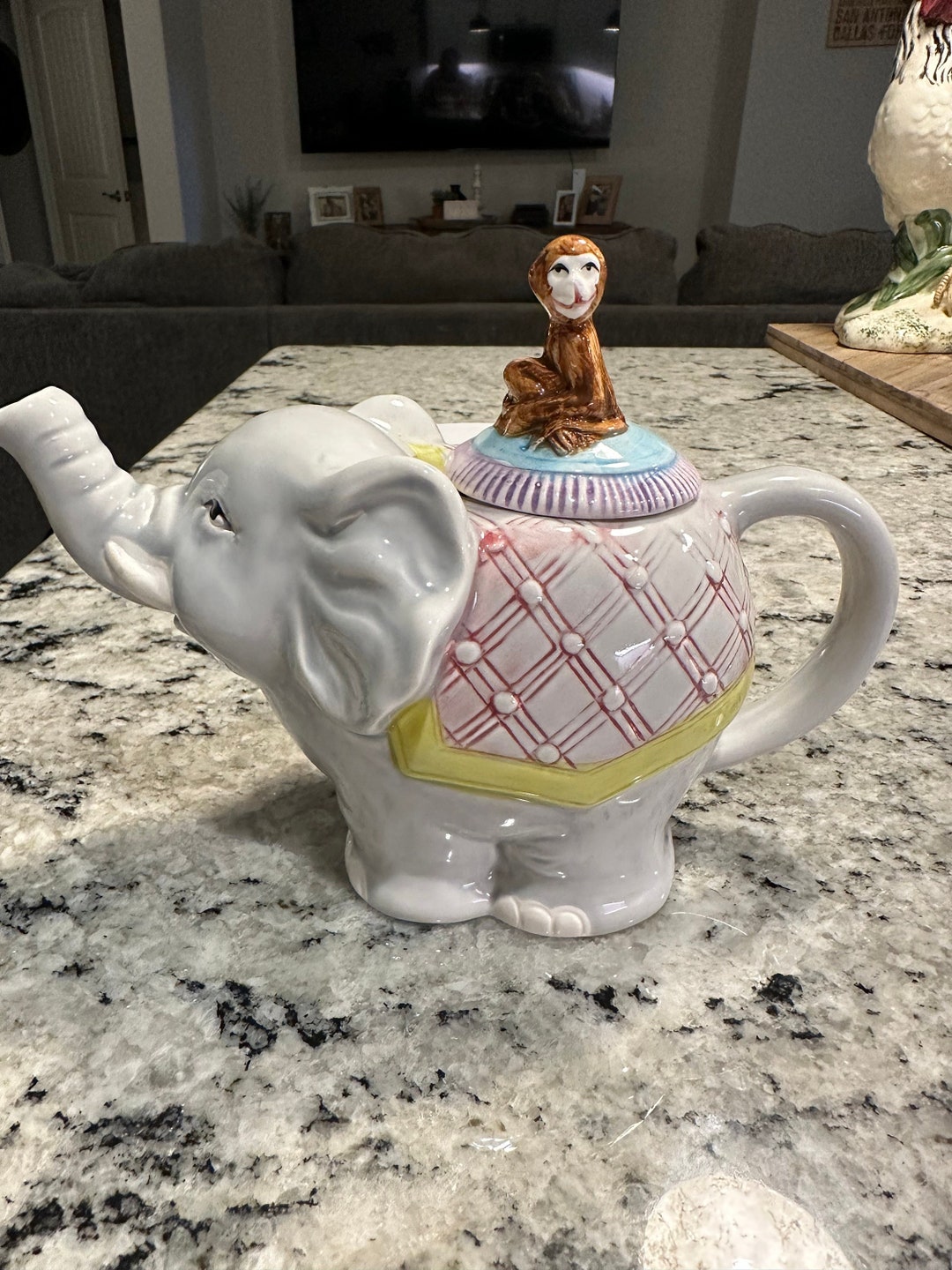 Vintage Elephant Teapot With Monkey on Lid Etsy