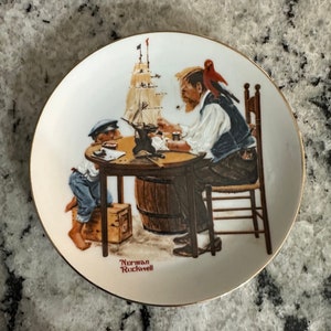 Norman Rockwell For a Good Boy Plate