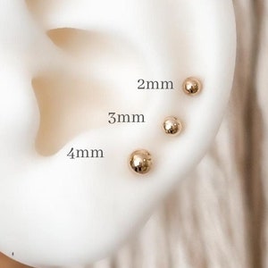 10K Solid Gold Stud Earrings – Screw Back, Hypoallergenic & Safe for Piercings (2mm, 3mm, 4mm)