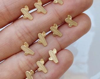 Minimalist Earrings Packed in a Teabag Cactus Stud Earrings Gold Cactus Small Cactus Earrings Cactus Dainty Earrings Gold Cactus Studs