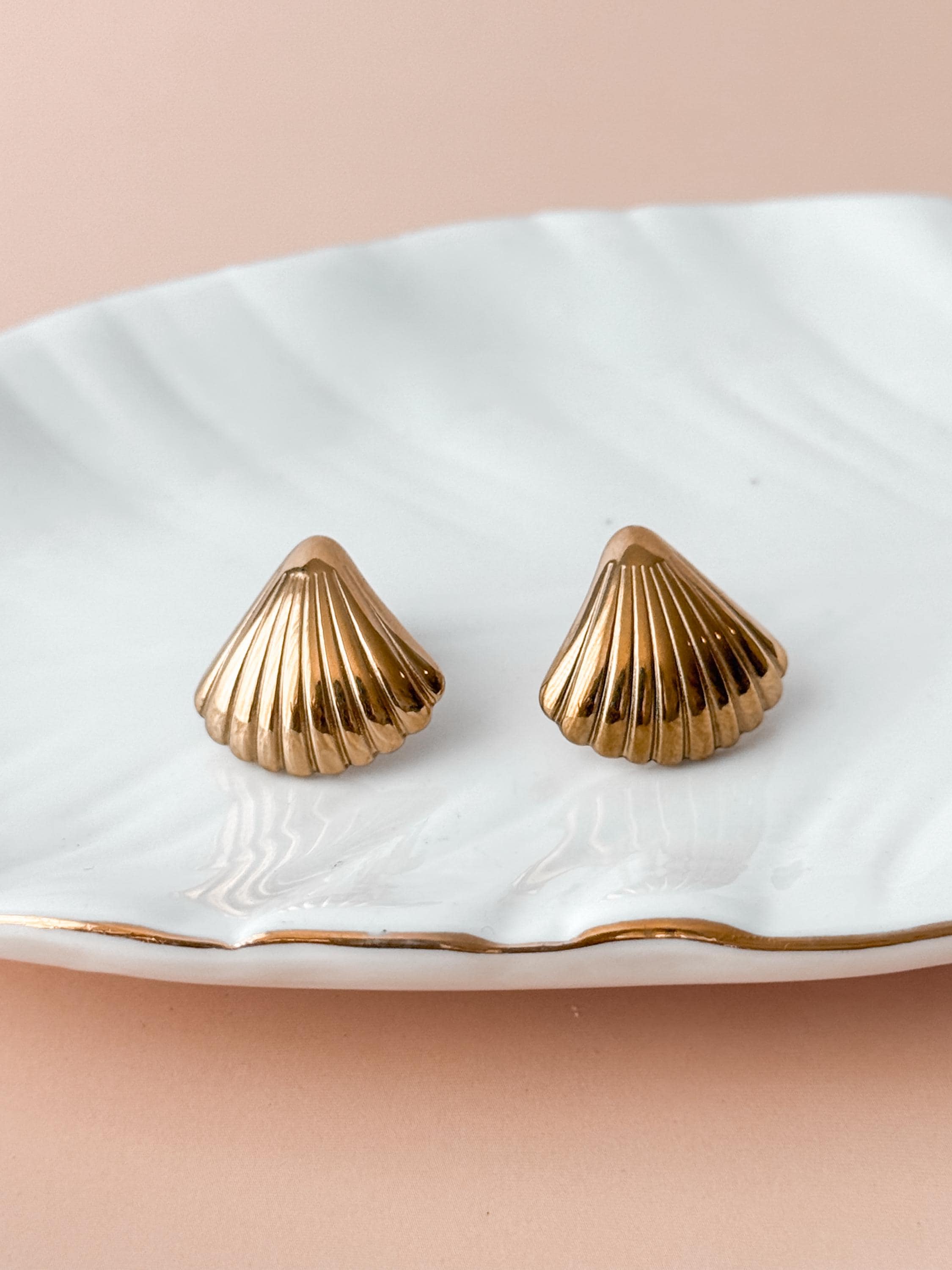 Orecchini Donna A Conchiglia OIDEA – Design A Cuore Oceano, Acciaio Inox Dorato, Gioielli Estivi Da Spiaggia, Regalo Per Lei - 2
