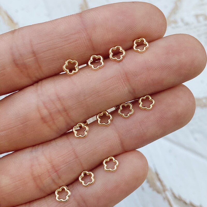 Gold Plated Flower Shaped Earrings