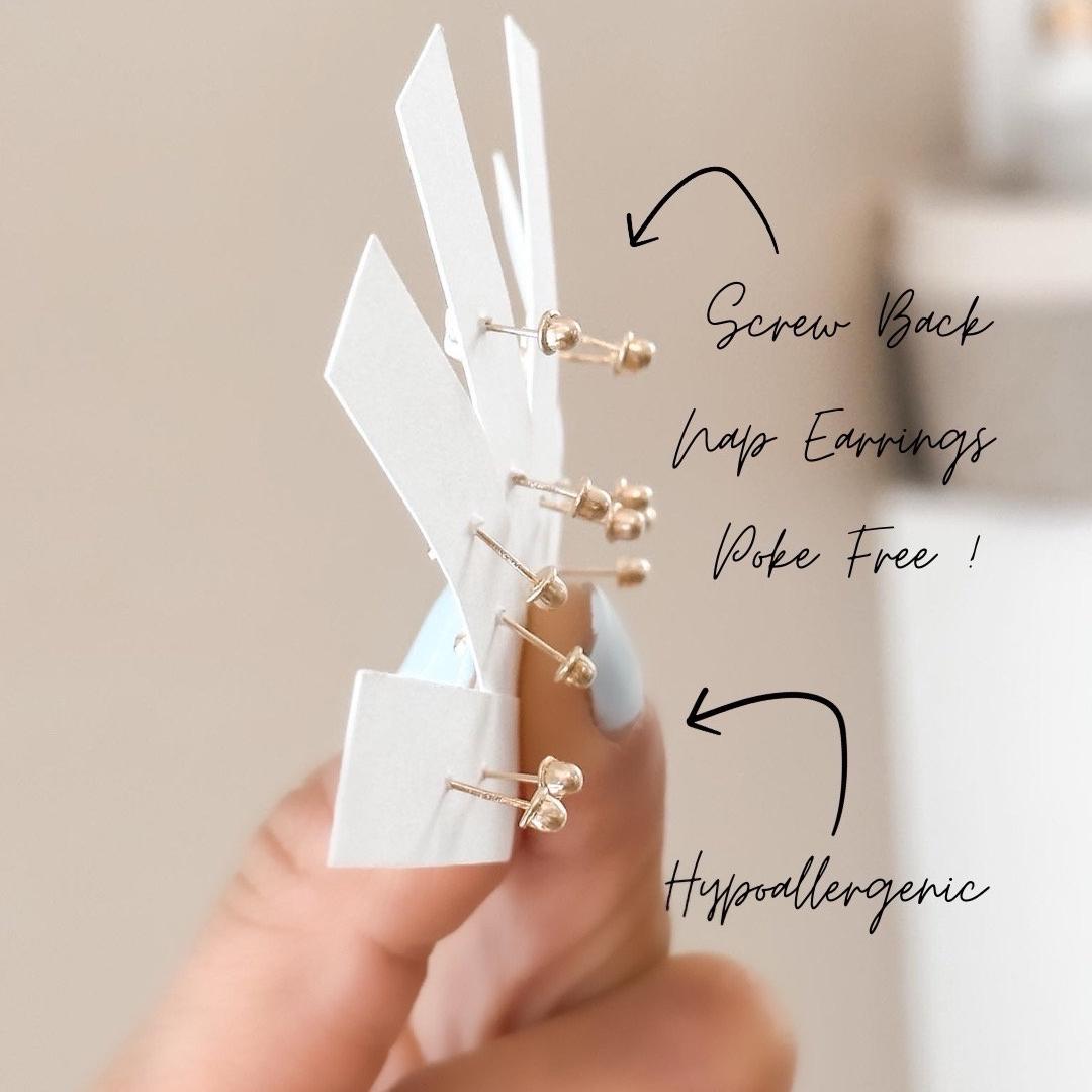 Gold Moon and Sun Earrings – 10K Gold Dainty Stud, Celestial