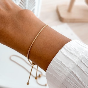 Set Di 5 Bracciali A Catena Oro Per Donna | Placcati In Vero Oro 18kt, Delicati E Regolabili, Gioielli Moda Impilabili Con Scatola Regalo - 4