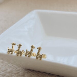 10K Gold Giraffe Stud Earrings,Gold Giraffe Screw Back Earrings,Gold Animal Earring,Gift Animal Lovers,Gold Hypoallergenic Kids Earrings