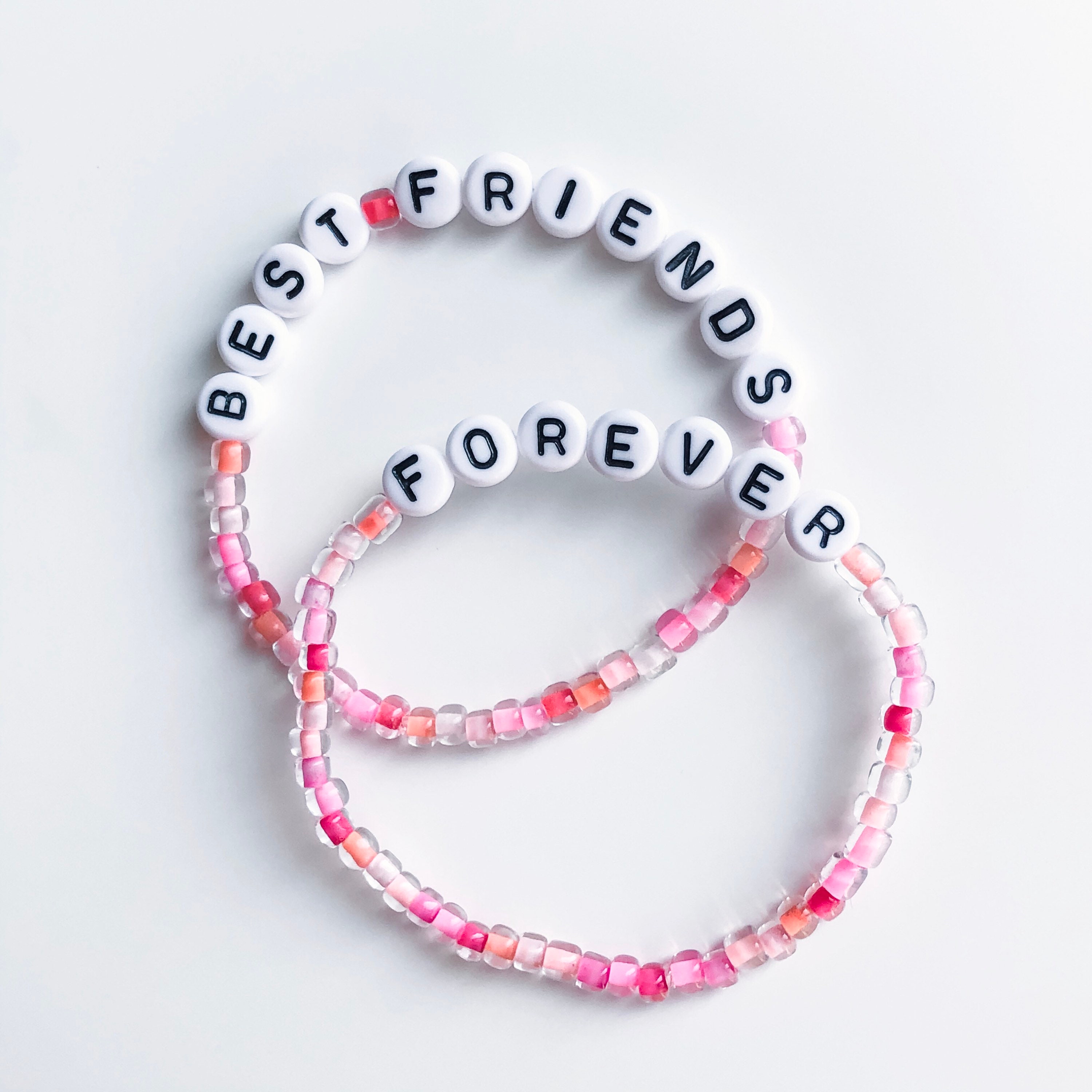 Best Friends Forever Friendship Bracelets Personalized Stretch Etsy