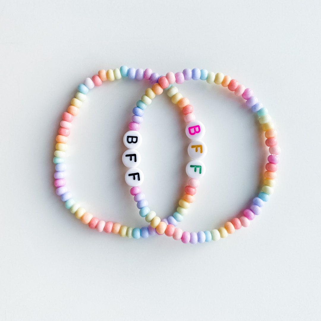 BFF Best Friends Friendship Bracelets Personalized Stretch Beaded Letter Bead Word Name Bracelet Set Custom BFF VSCO Jewelry Gift Etsy UK
