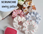 Scrunchie PDF Sewing Pattern, Scrunchie Sewing Tutorial, Scrunchie DIY, How to Sew a Scrunchie, Sewing a Scrunchie Guite, Hair Accessories