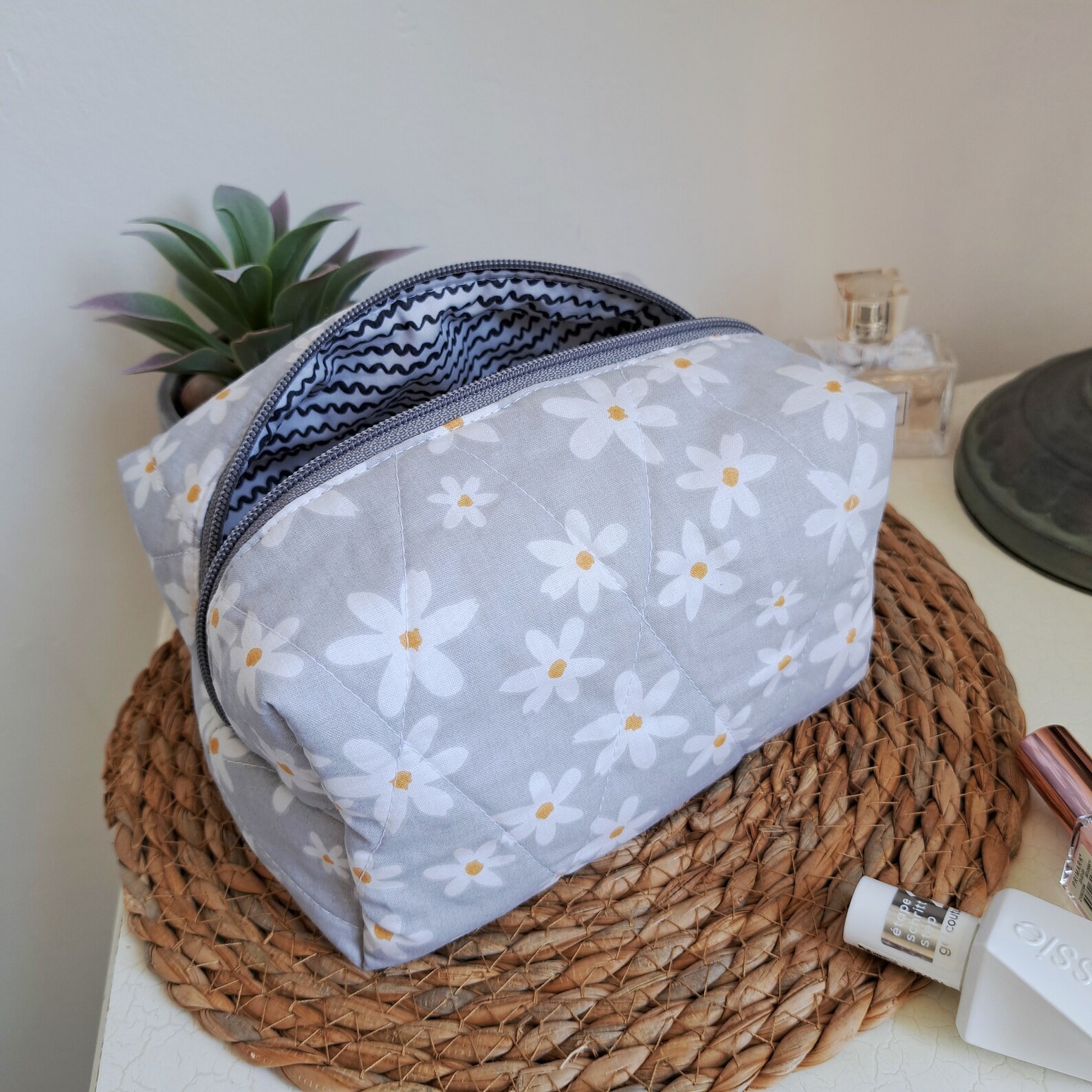 Blue City Quilted Cosmetic Bag Large main image 1