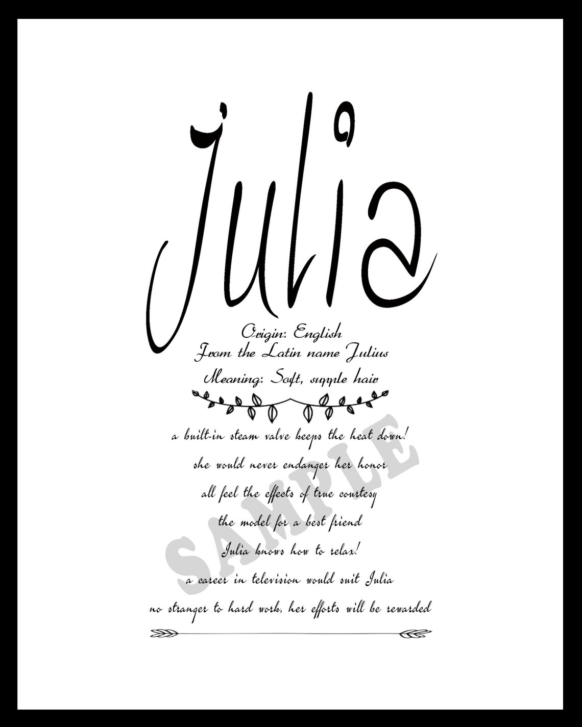 JULIA Name Meaning Print/ Digital Download/baby Name Meaning | Etsy