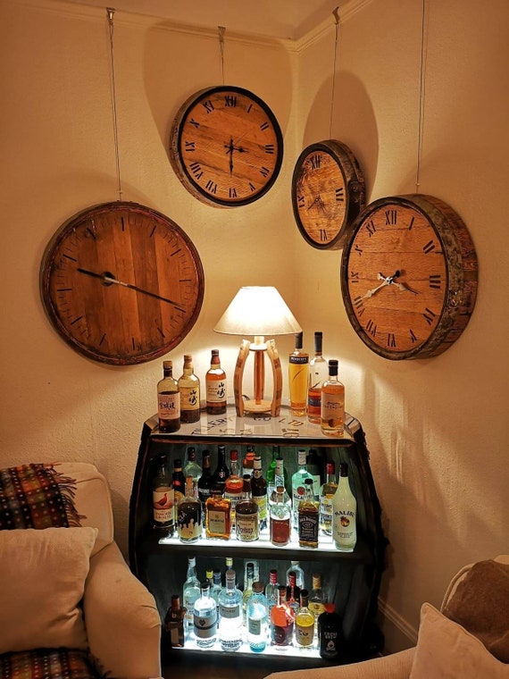 Whisky Barrel Clocks Etsy