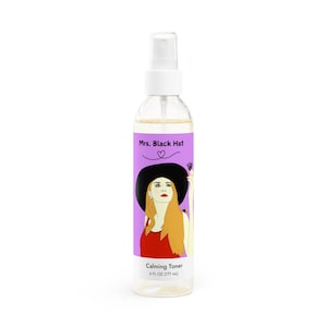 Mrs. Black Hat Calming Toner – Natural Fragrance-Free Face Mist for Sensitive & Acne-Prone Skin with Aloe Vera, Rose Water Calendula – 6oz