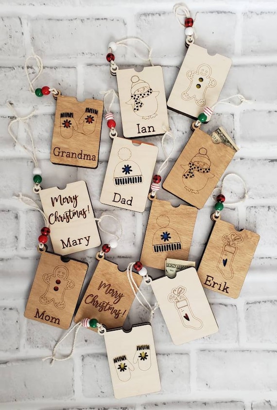 Christmas Gift Card Holder, Wood Gift Card Holder, Wood Money Holder,  Christmas Gift 