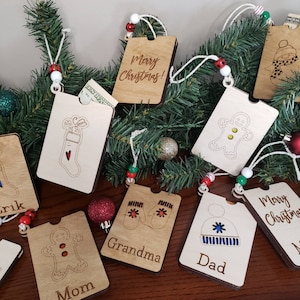 Christmas Gift Card Holder, Wood Gift Card Holder, Wood Money Holder, Christmas Gift