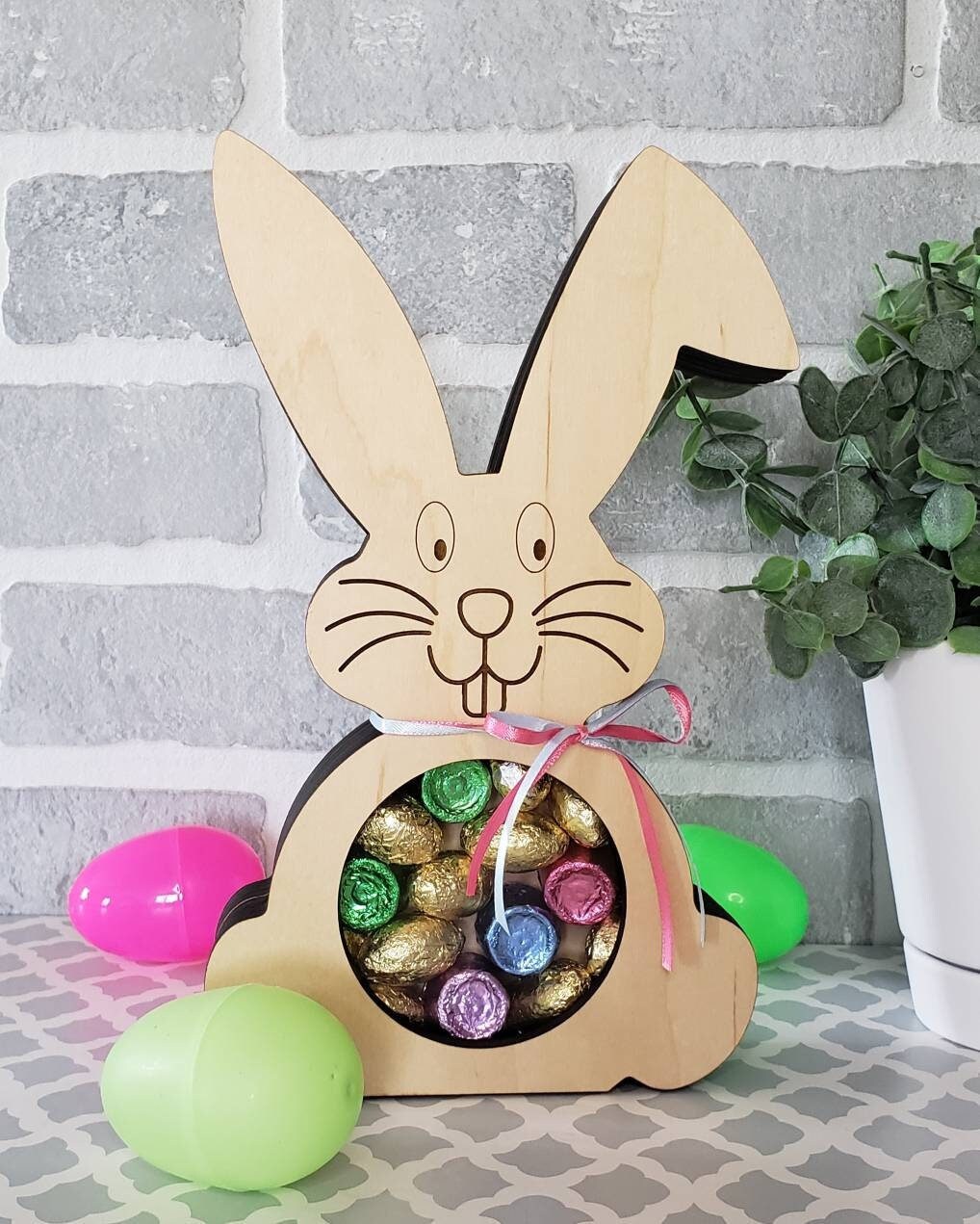 Easter Candy Holder, Easter Bunny Candy Box, Personalized
