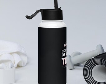 B9 Muay Thai Stainless steel water bottle with a straw lid