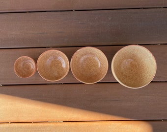 Earthy handmade nesting bowls