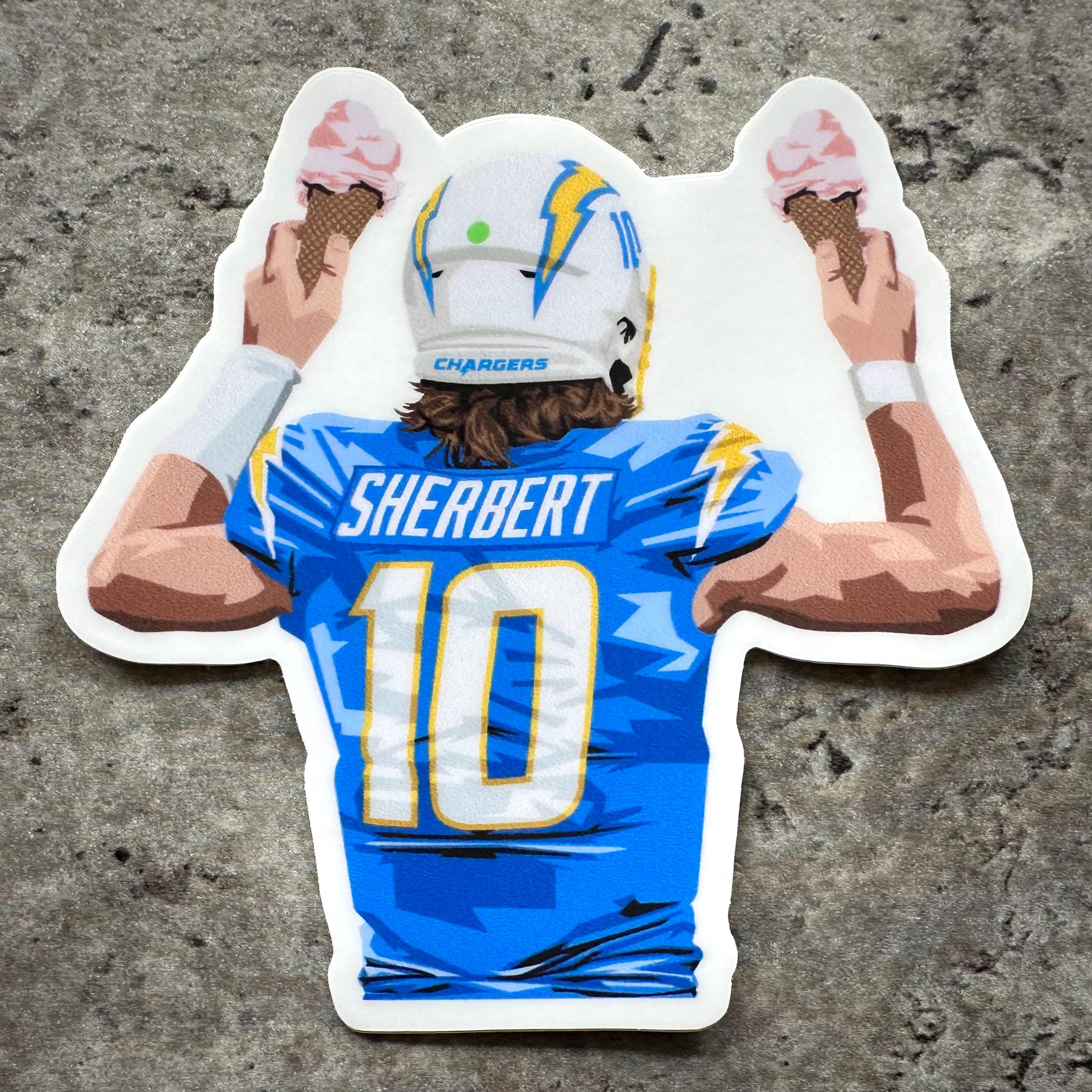 Sherbet Justin Herbert Die Cut Sticker Los Angeles Chargers LA