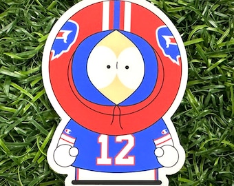South Park X Buffalo Kenny McCormick Die Cut Sticker, 90’s Retro Vintage Cartoon Pop Art Streetwear Pro Football MVP