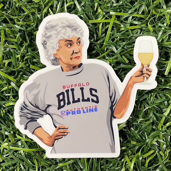 Golden Girls X Buffalo Dorothy Zbornak sticker die cut, Pro Football Mafia, Bea Arthur Wine Glass